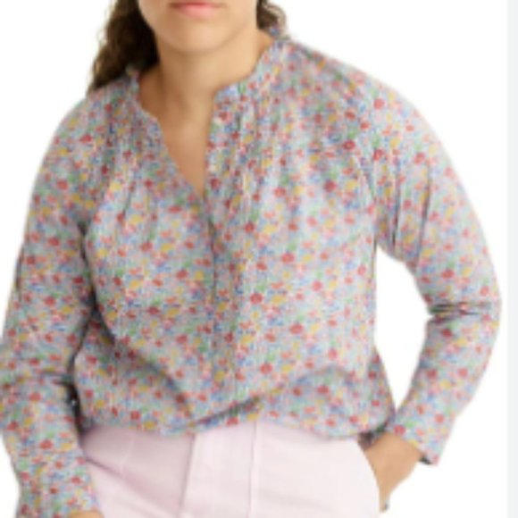 J. Crew Ruffle Classic Popover Shirt Liberty London Favourite Flowers - Picture 4 of 12